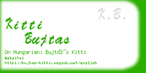 kitti bujtas business card